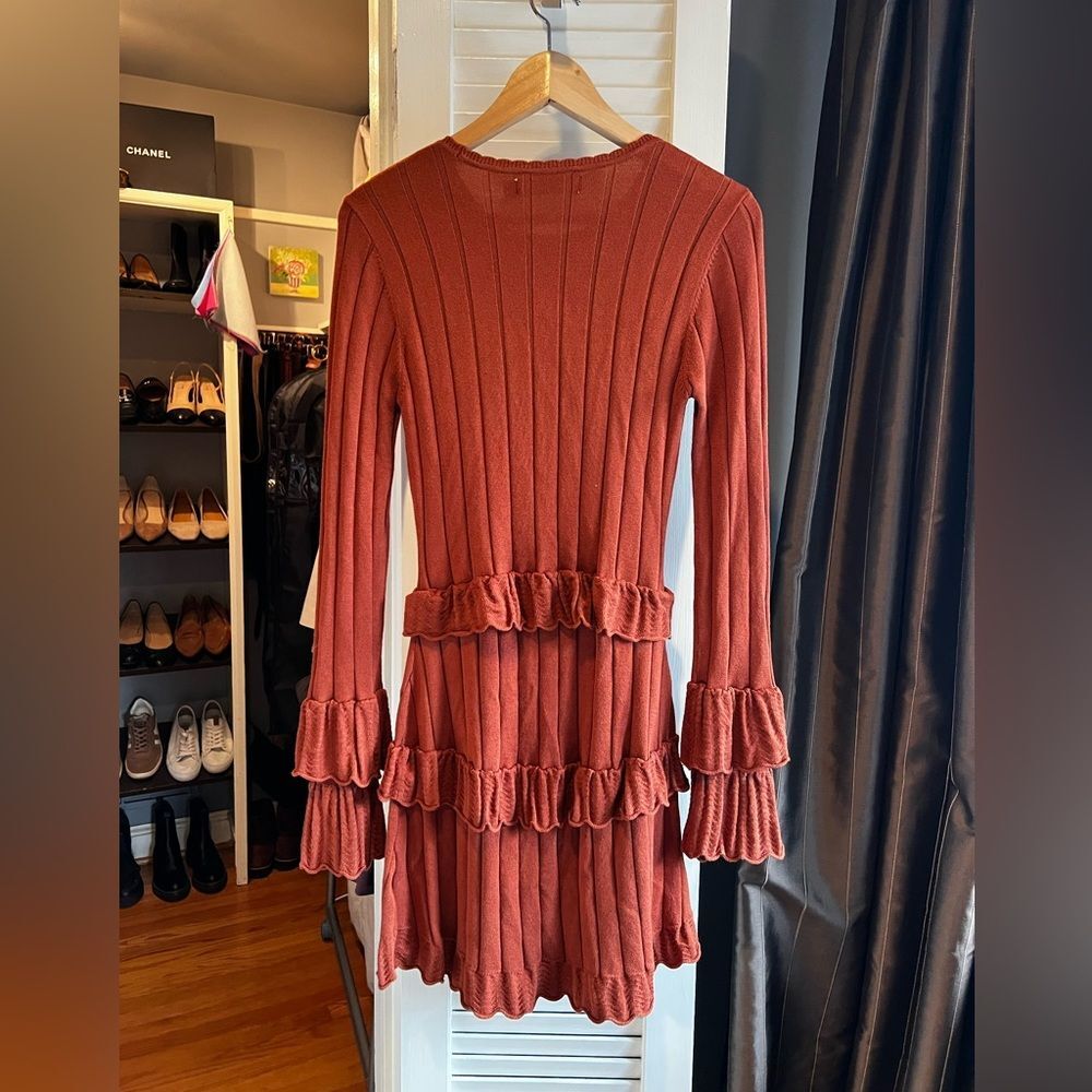 Rachel Parcell Rib Mini Dress with Pointelle Ruffles - Picture 7 of 7